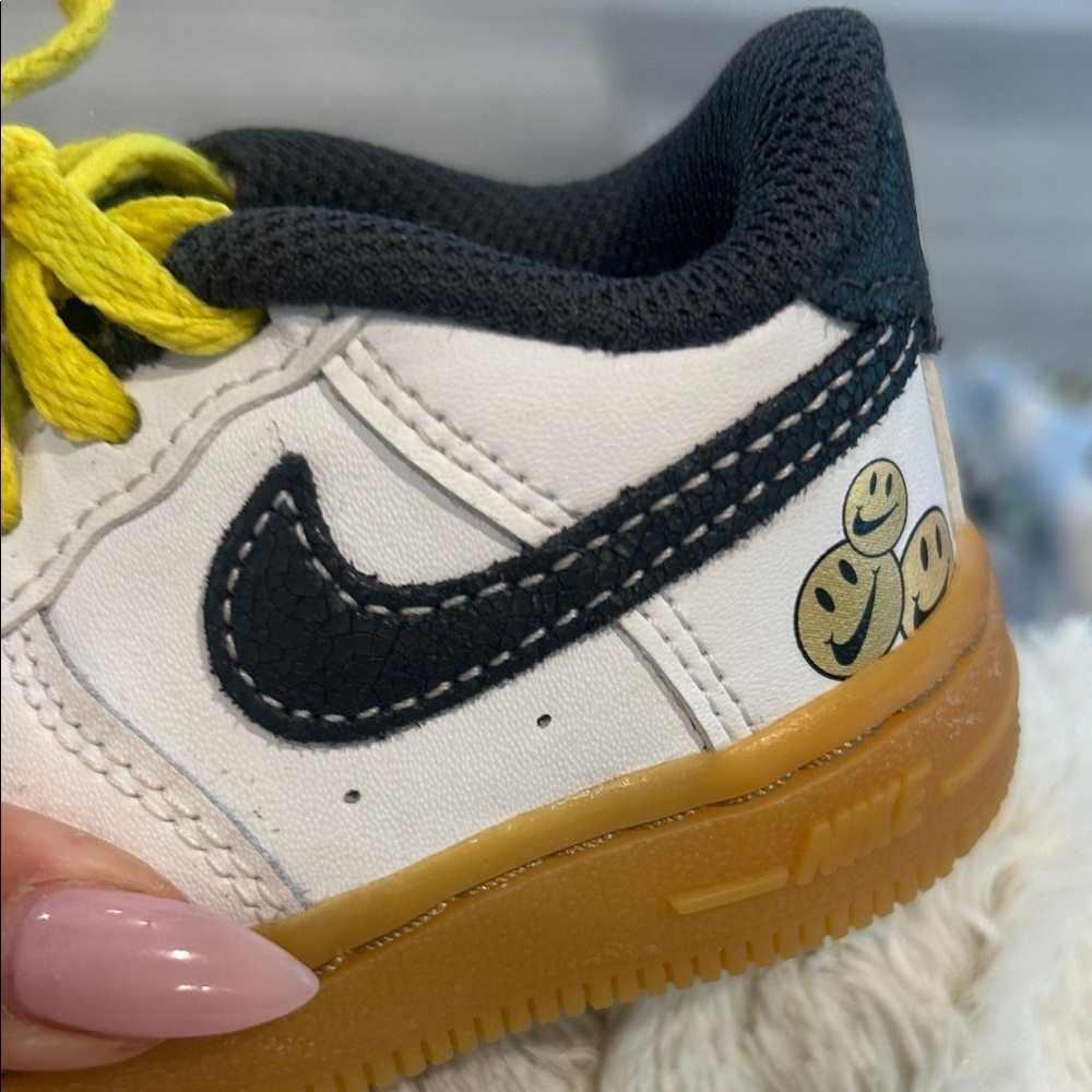 Toddler's Nike Force 1 LV8 White/Anthracite-Yellow Strike Size 4 - Picture 6 of 10